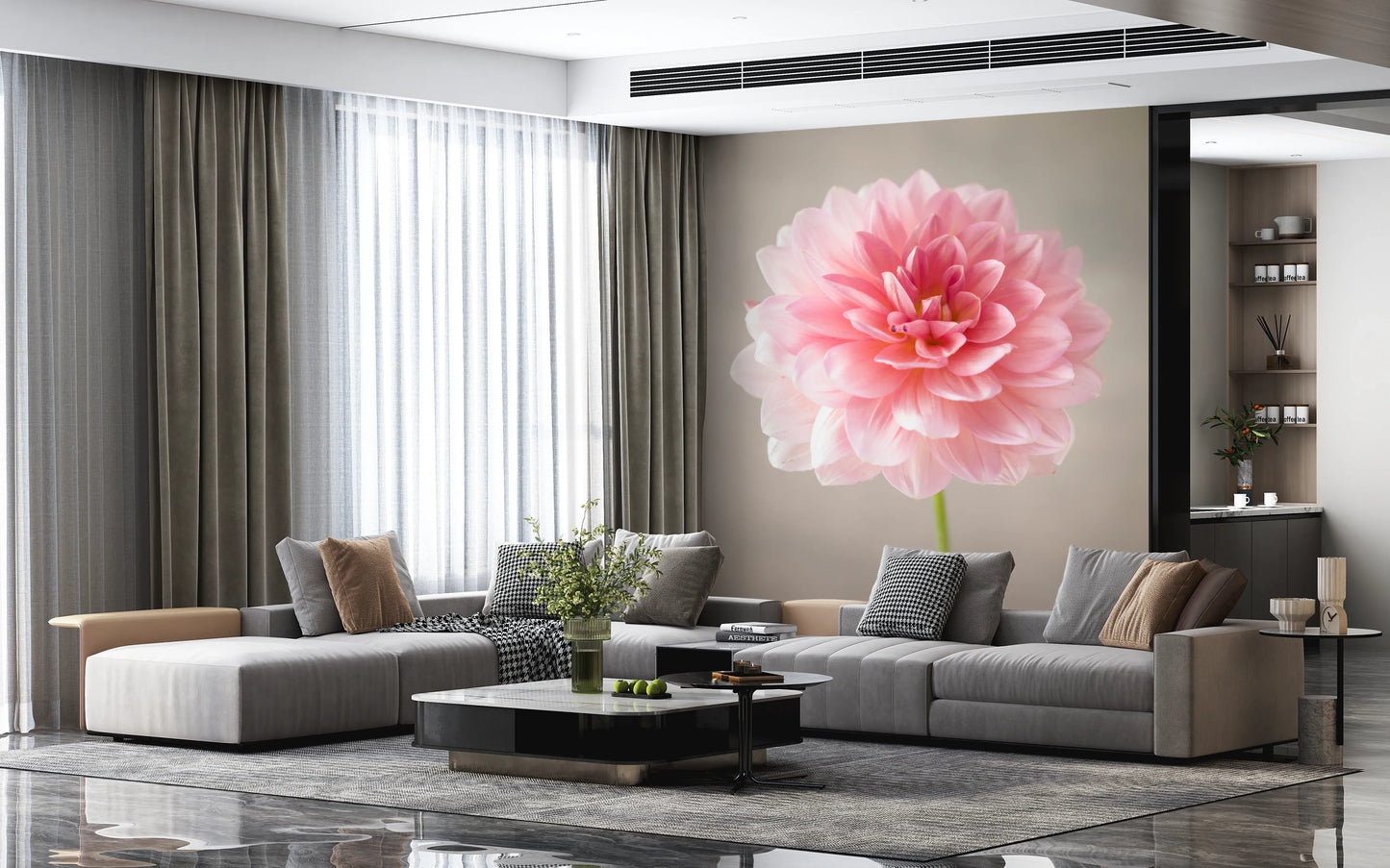 Pink Dahlia Wall Mural