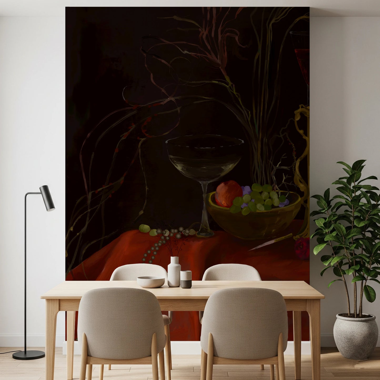 Moody Vintage Baroque Still Life Art Wall Mural