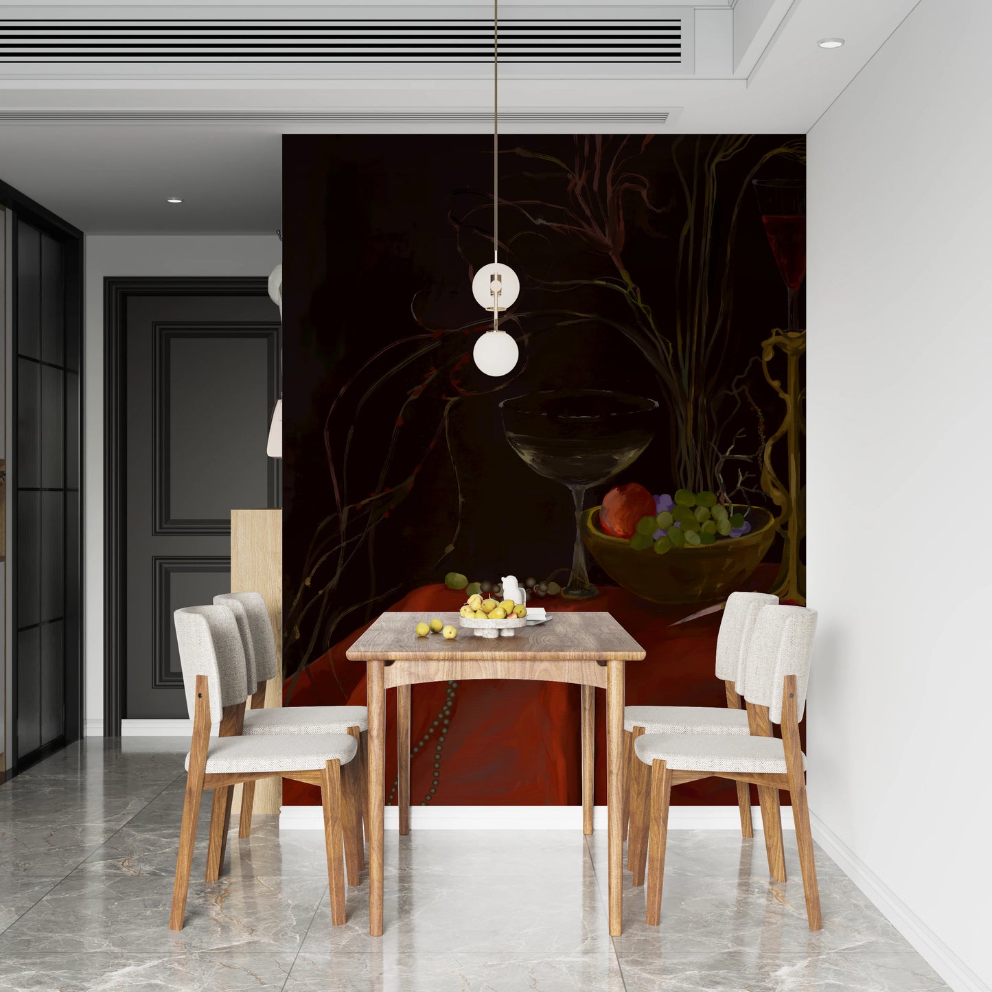 Moody Vintage Baroque Still Life Art Wall Mural