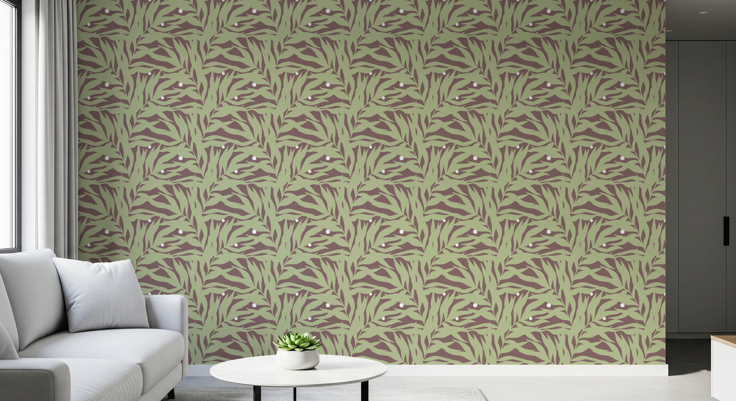 Botanical Echo Scattered Leaves Wallpaper⁠