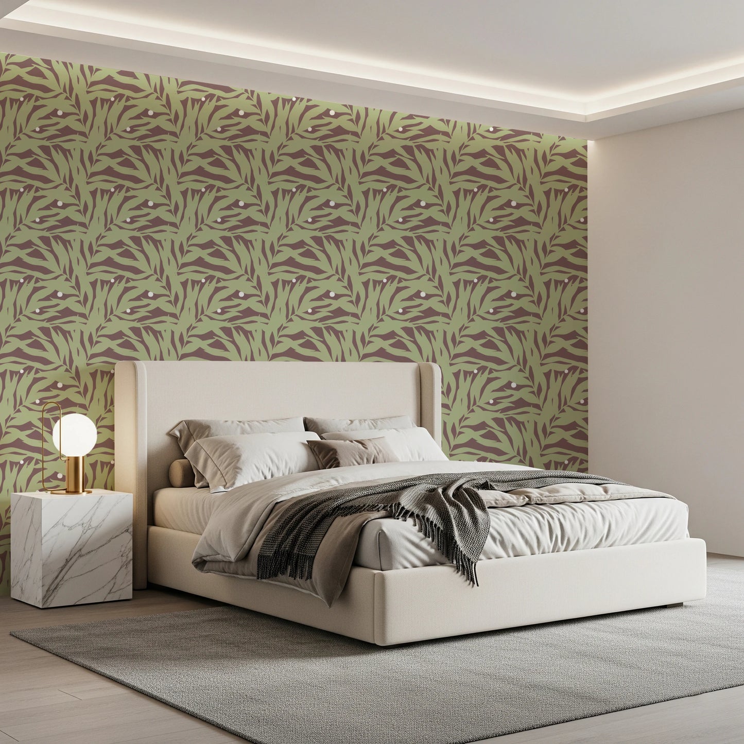 Botanical Echo Scattered Leaves Wallpaper⁠