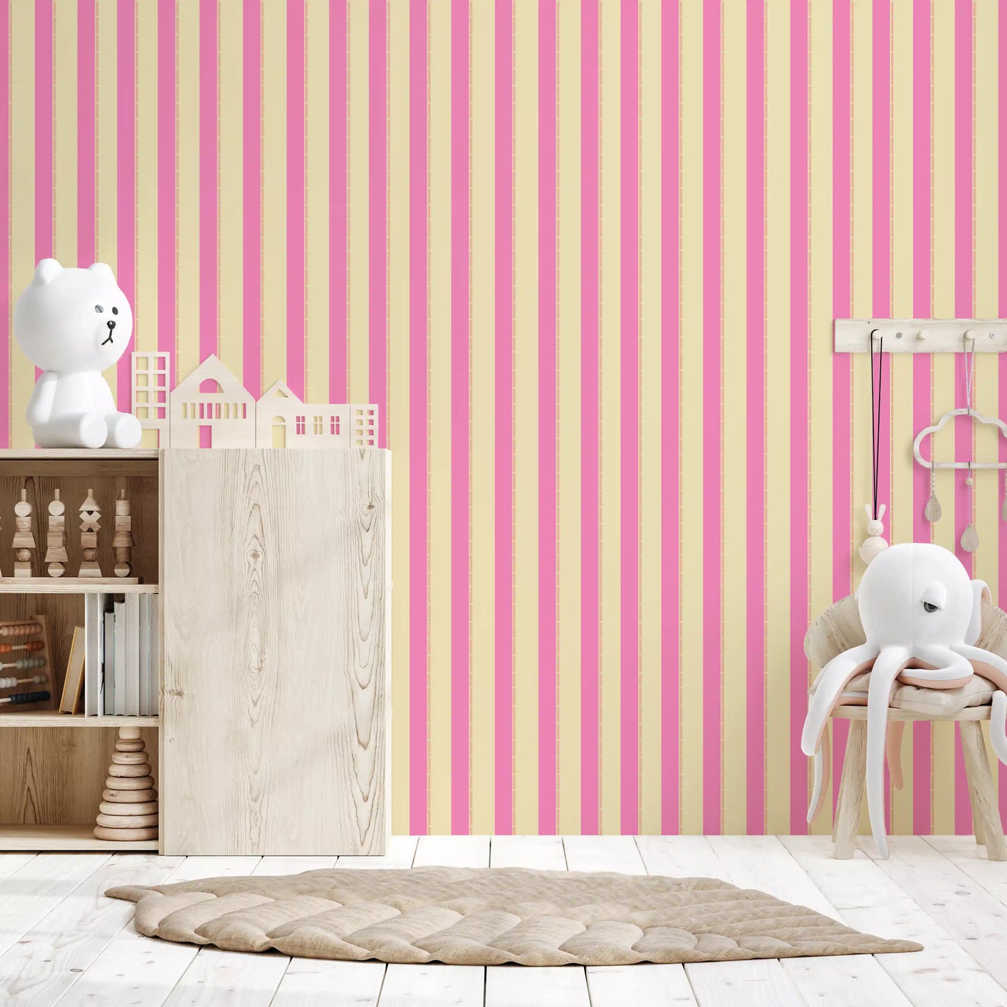 Pink Stripe Delight Wallpaper⁠