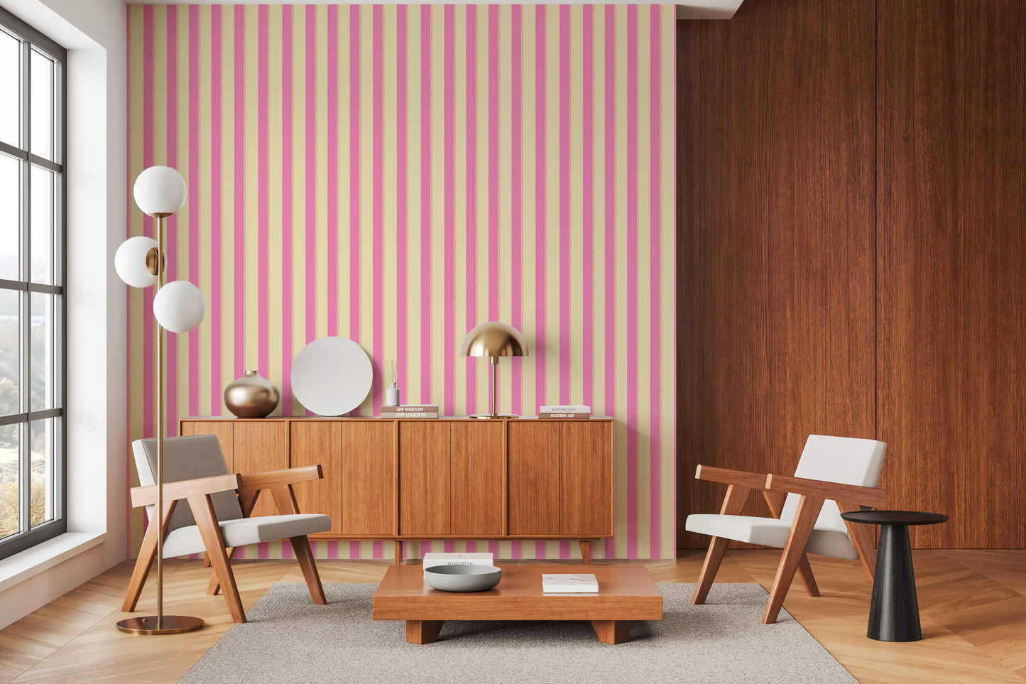 Pink Stripe Delight Wallpaper⁠