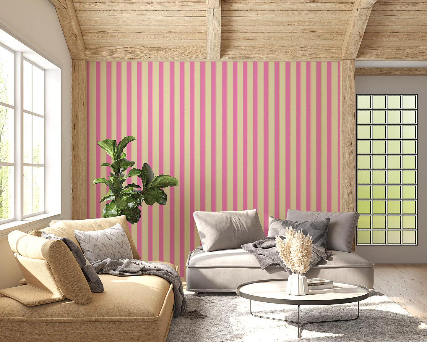Pink Stripe Delight Wallpaper⁠