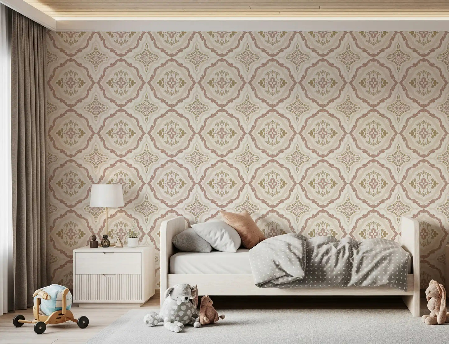 Soft Sienna Mediterranean Tile Wallpaper⁠
