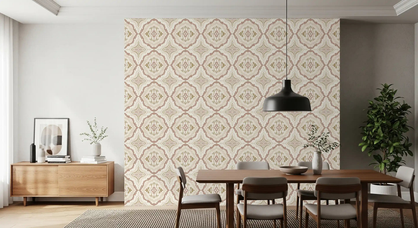 Soft Sienna Mediterranean Tile Wallpaper⁠