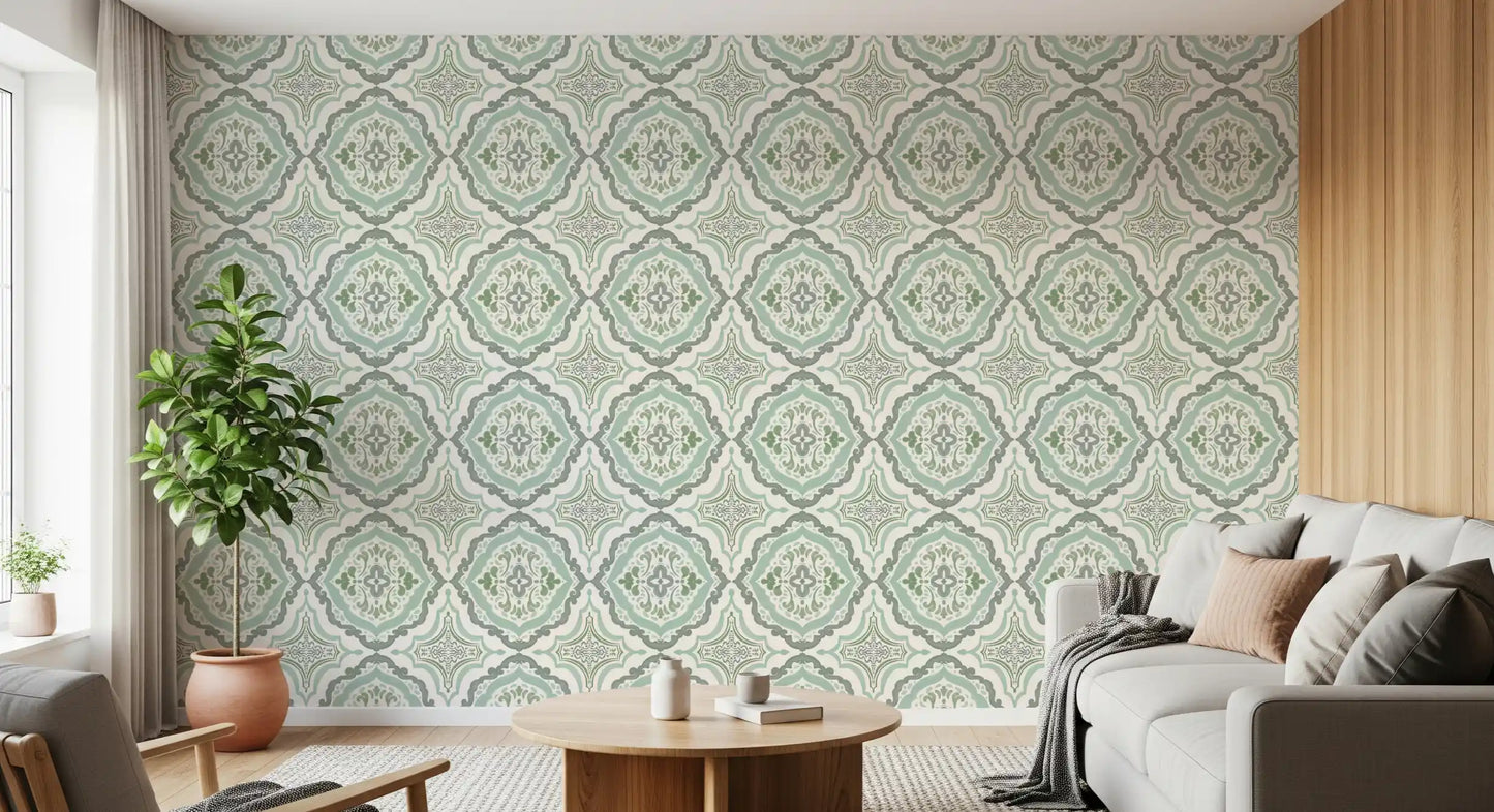 Sage Bloom Tile Wallpaper⁠