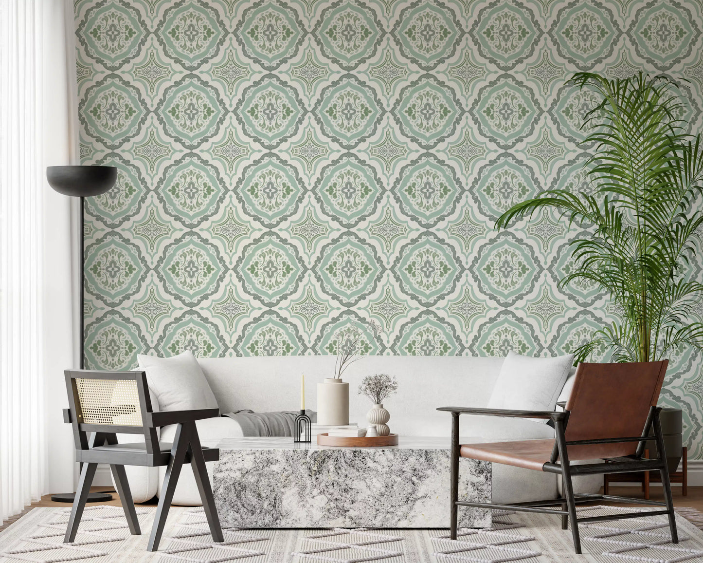 Sage Bloom Tile Wallpaper⁠