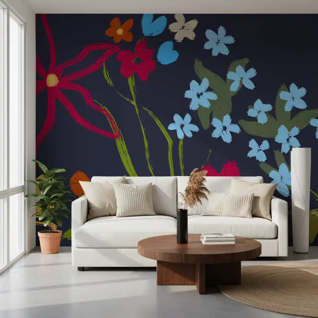 Cheerful Floral Summer Wall Mural