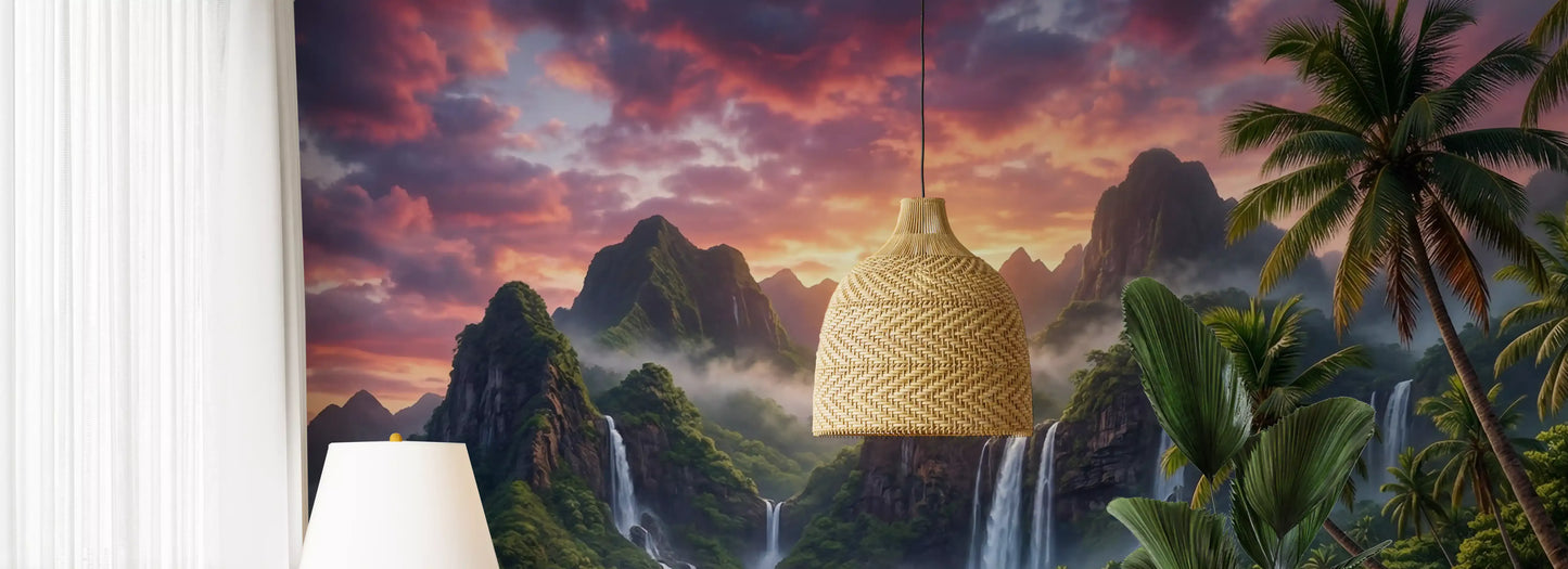 Island Waterfalls Wall Mural