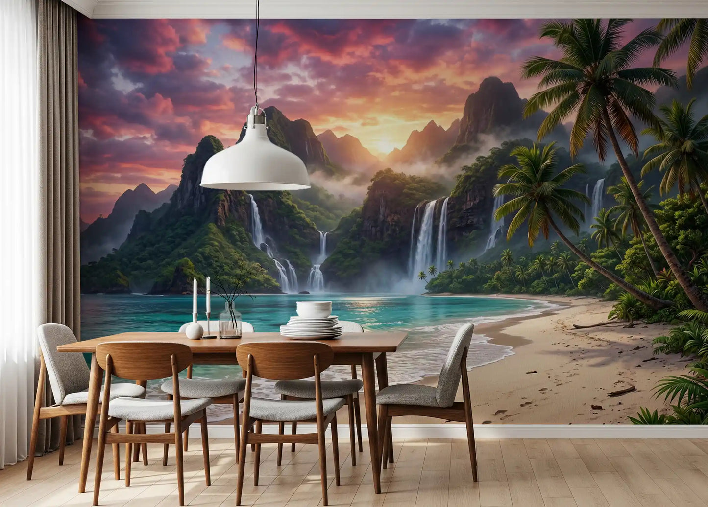 Island Waterfalls Wall Mural