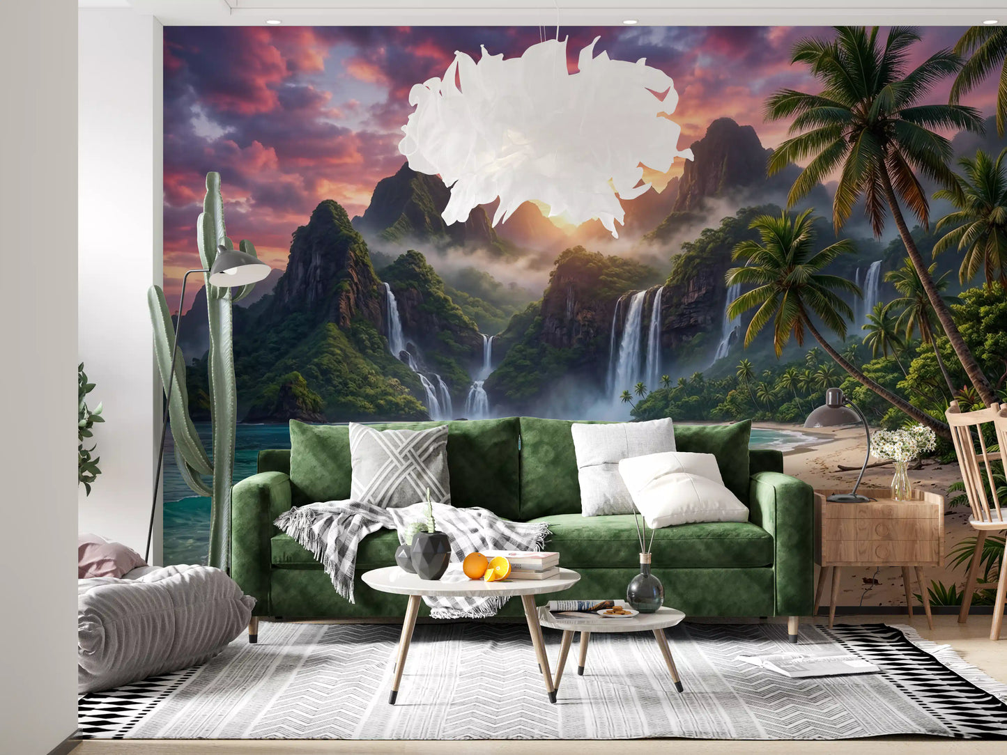 Island Waterfalls Wall Mural
