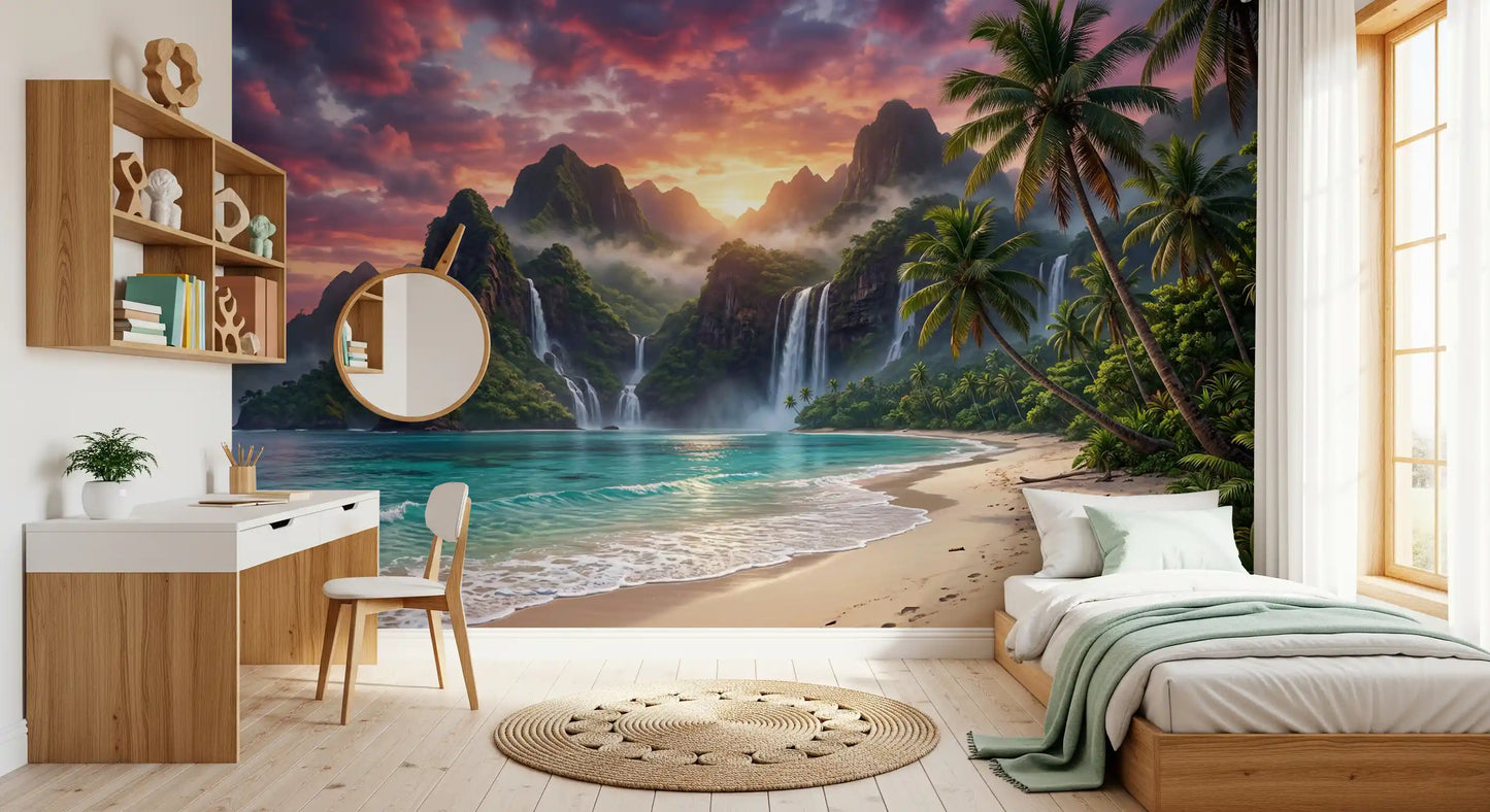 Island Waterfalls Wall Mural