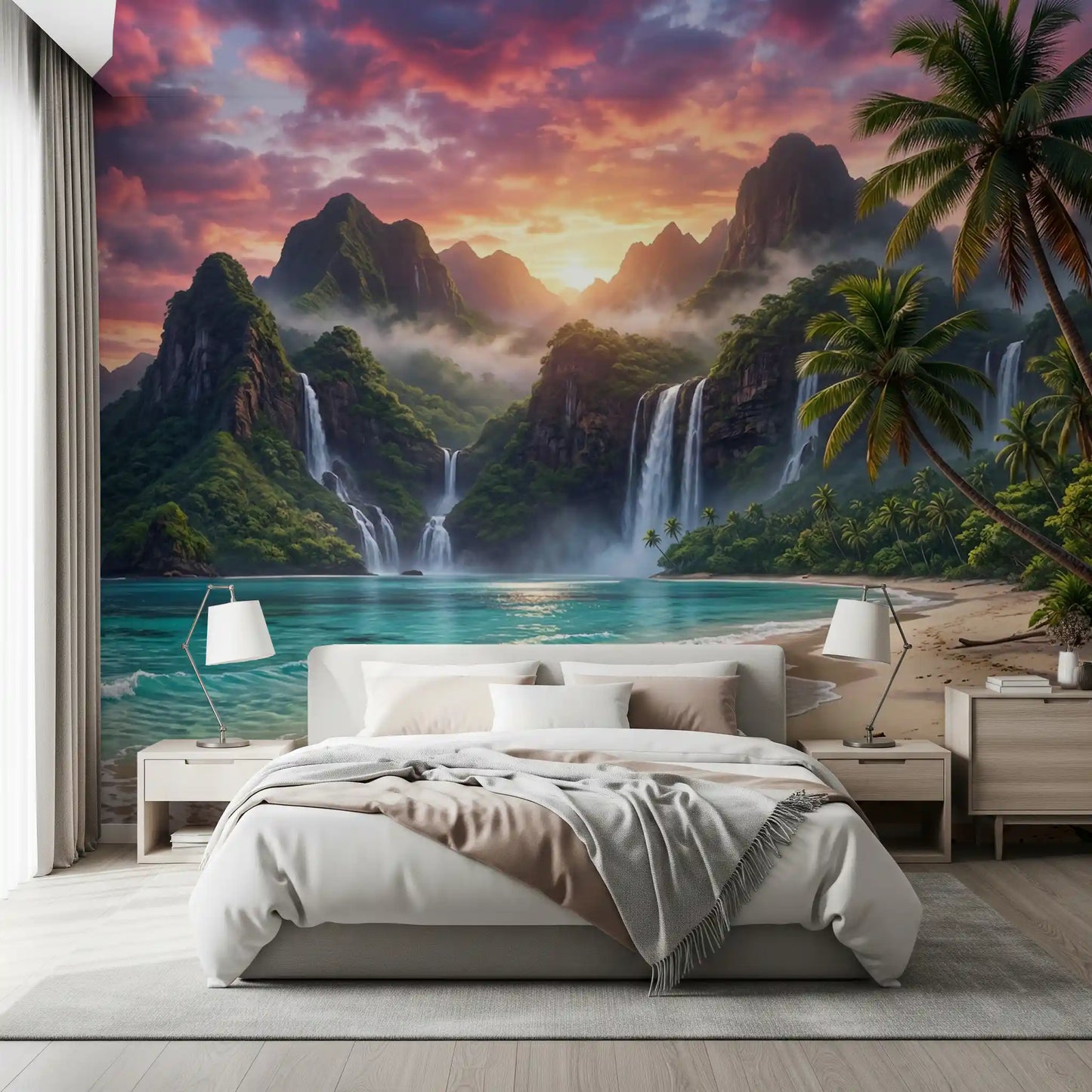 Island Waterfalls Wall Mural