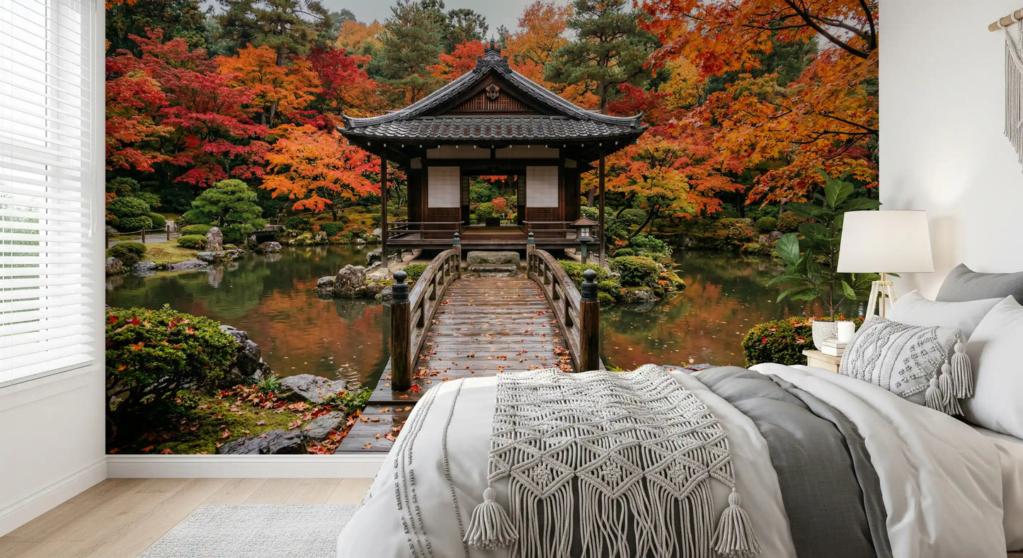Autumn Temple Calm Wall Mural