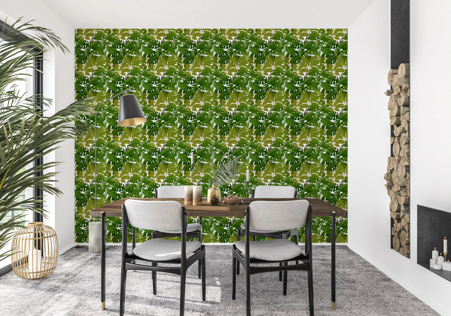 Lush Leaf Canopy Monstera Leaves Wallpaper⁠