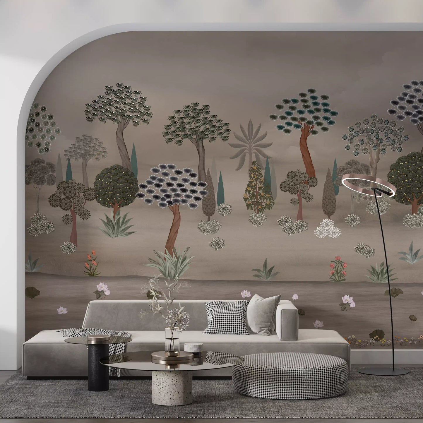 Subtle Eastern Garden Wall Mural