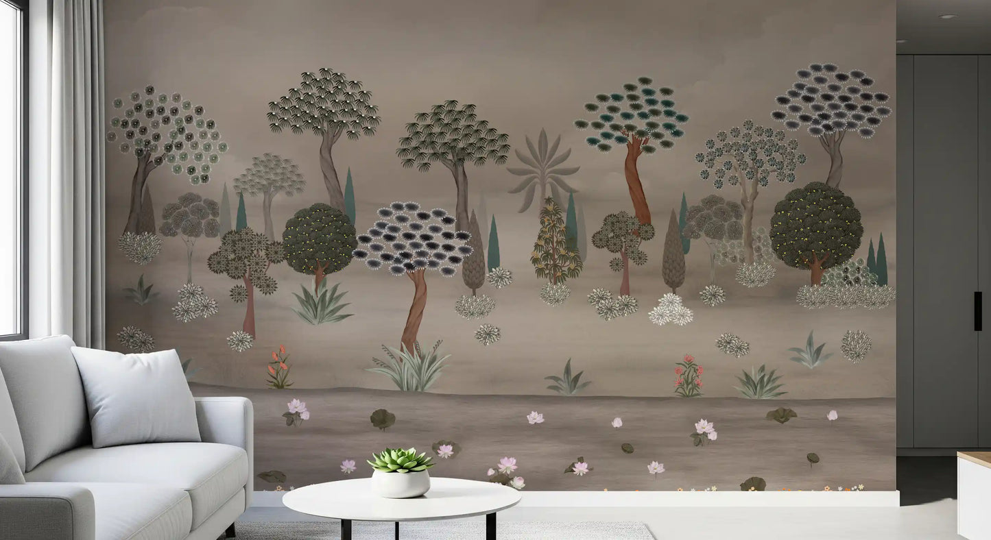 Subtle Eastern Garden Wall Mural