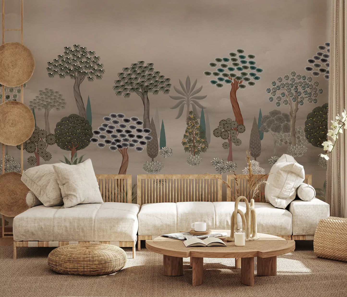 Subtle Eastern Garden Wall Mural