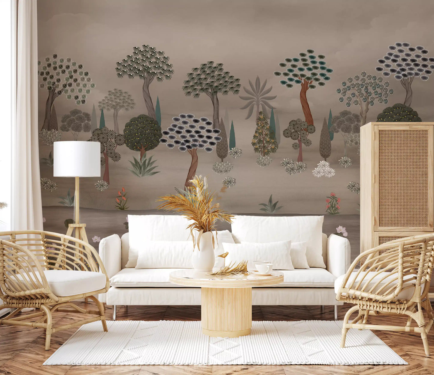 Subtle Eastern Garden Wall Mural