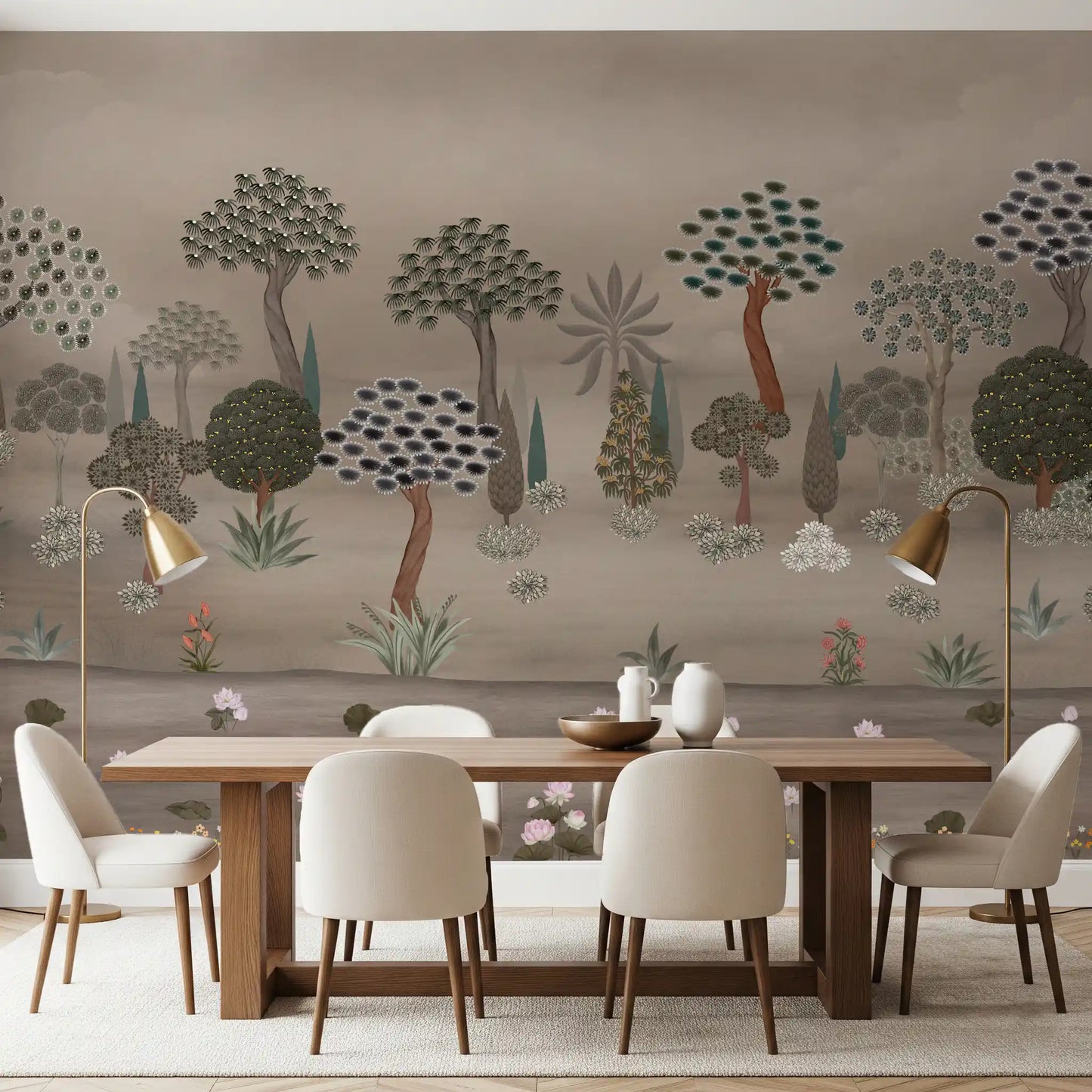 Subtle Eastern Garden Wall Mural