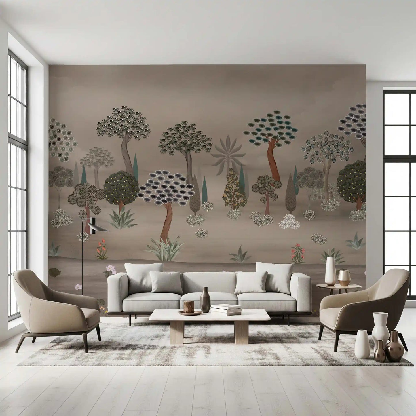 Subtle Eastern Garden Wall Mural