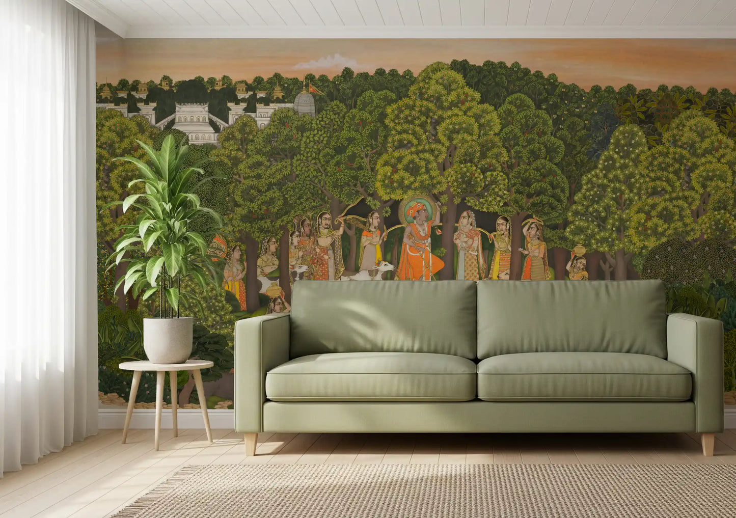 Vrindavan Forest Gathering Wall Mural