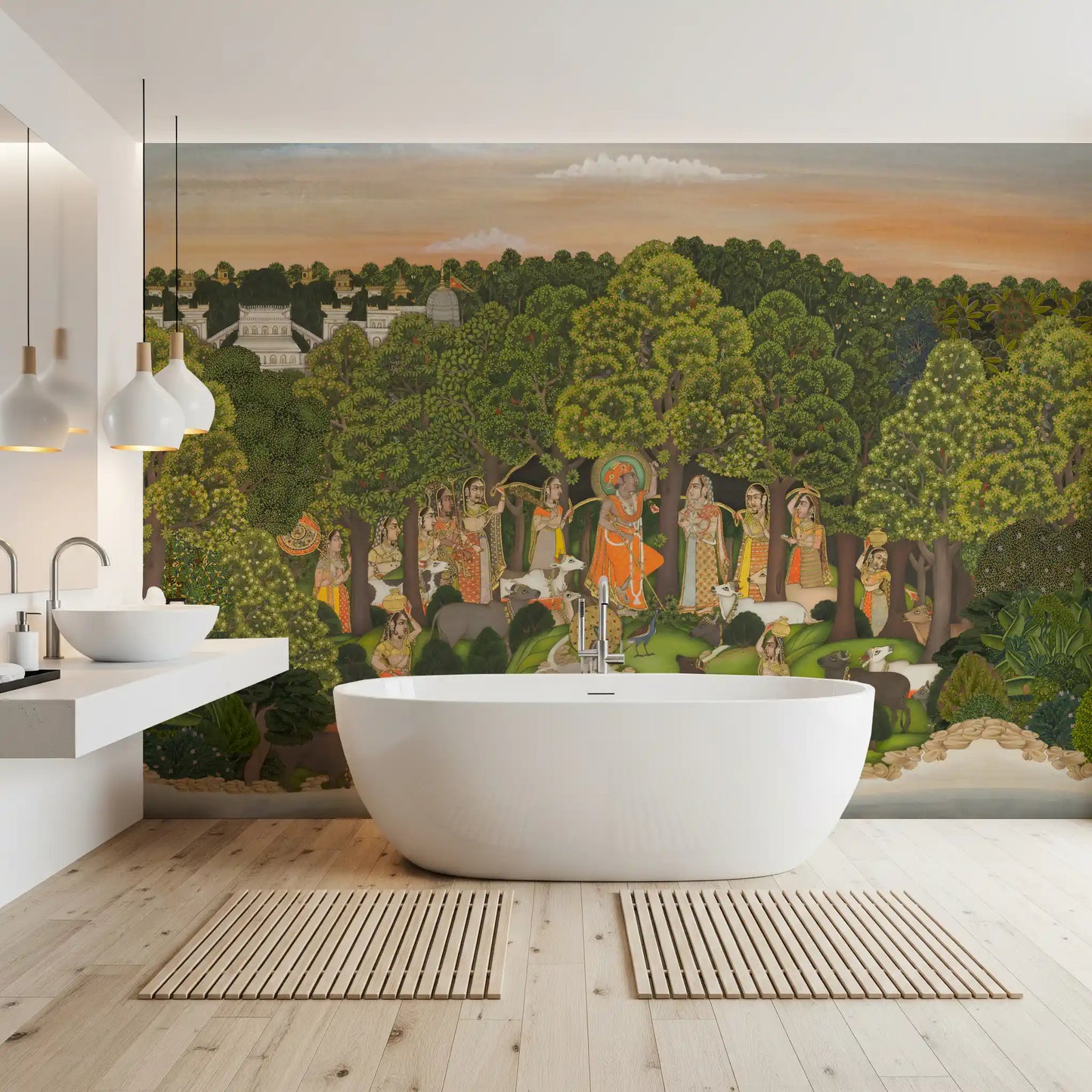 Vrindavan Forest Gathering Wall Mural