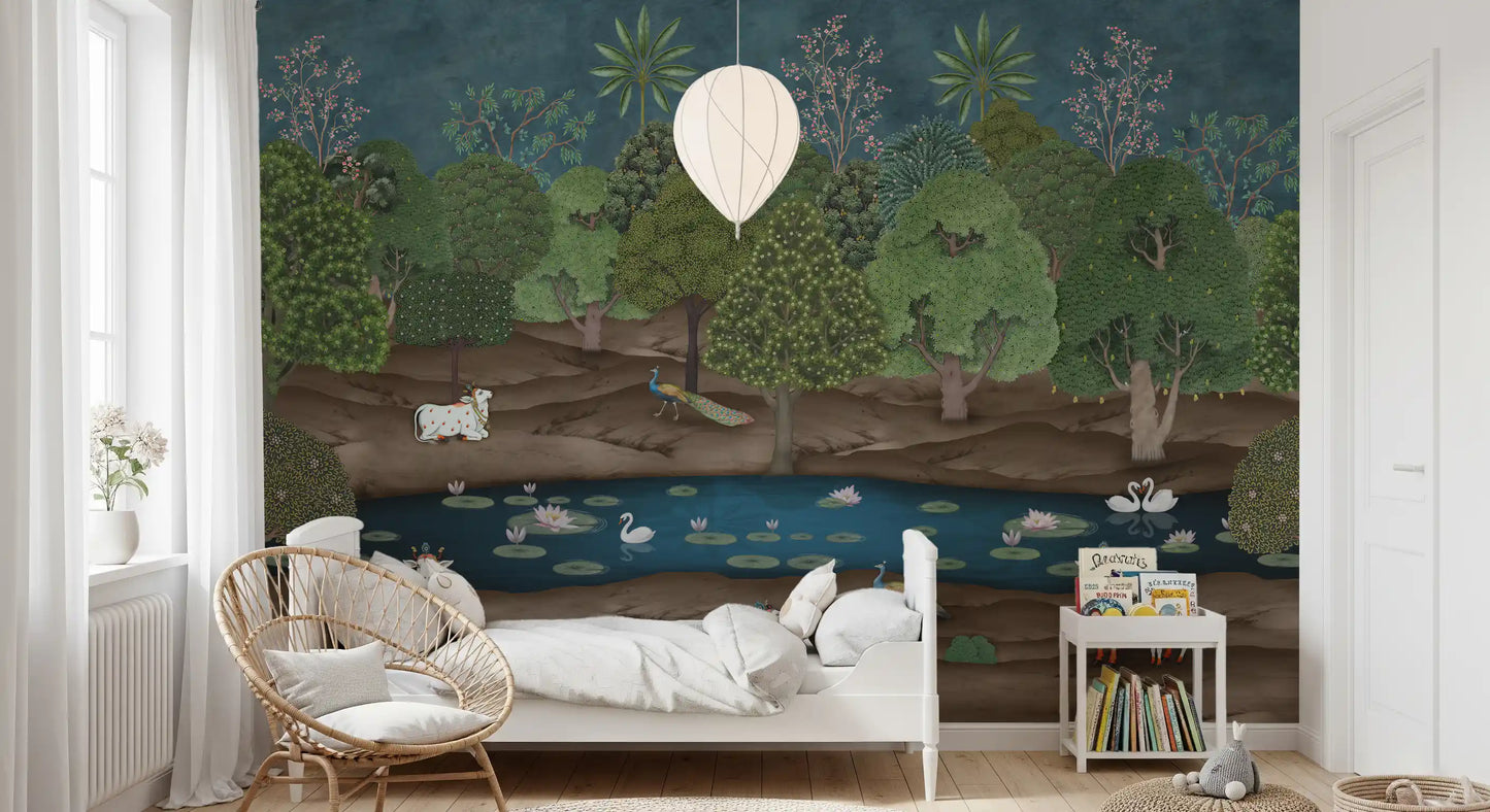 Pichwai Forest: Divine Grace Wall Mural