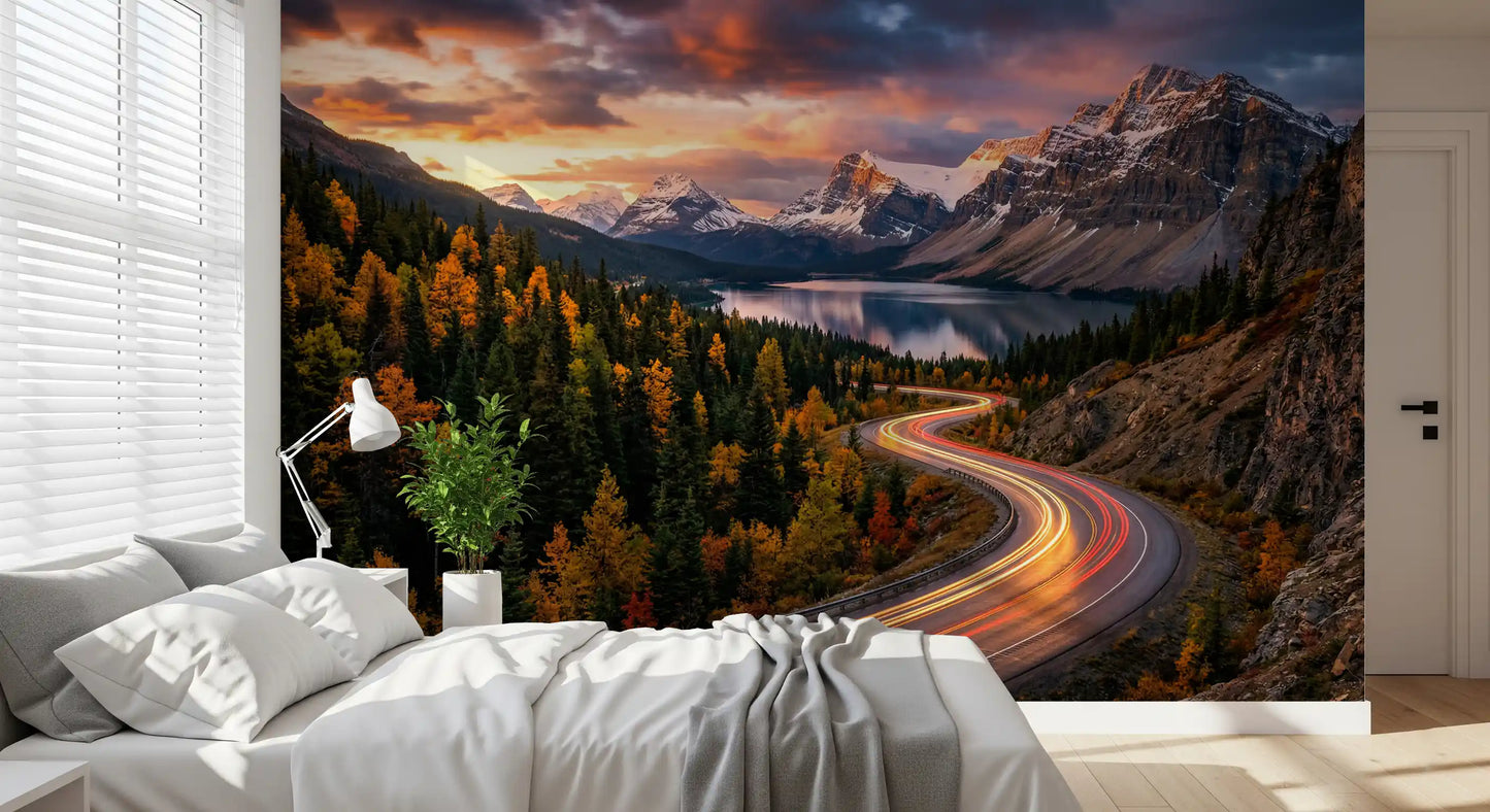 Alpine Sunset Drive Wall Mural