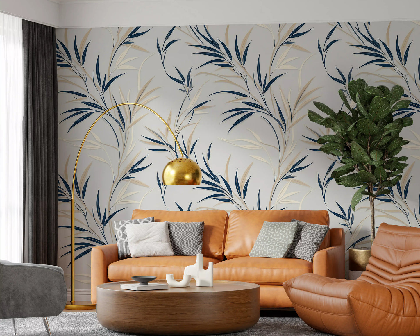 Serene Leaf Sway Wall Mural