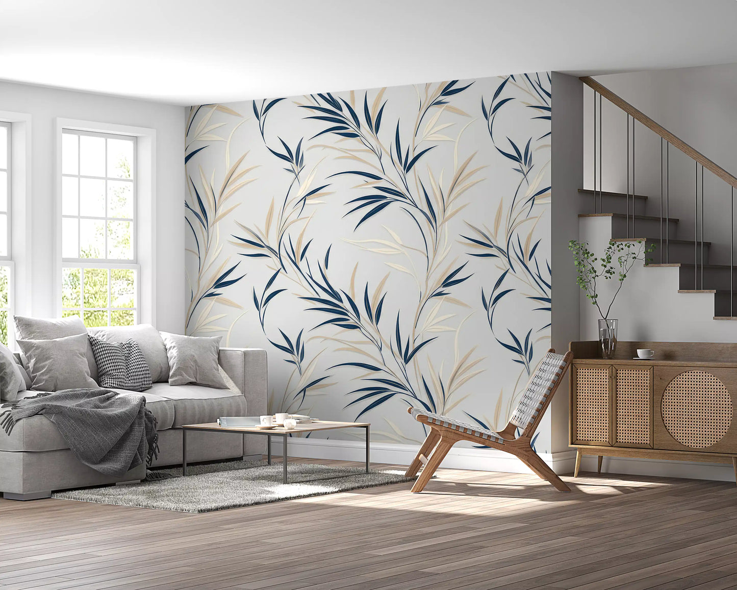 Serene Leaf Sway Wall Mural