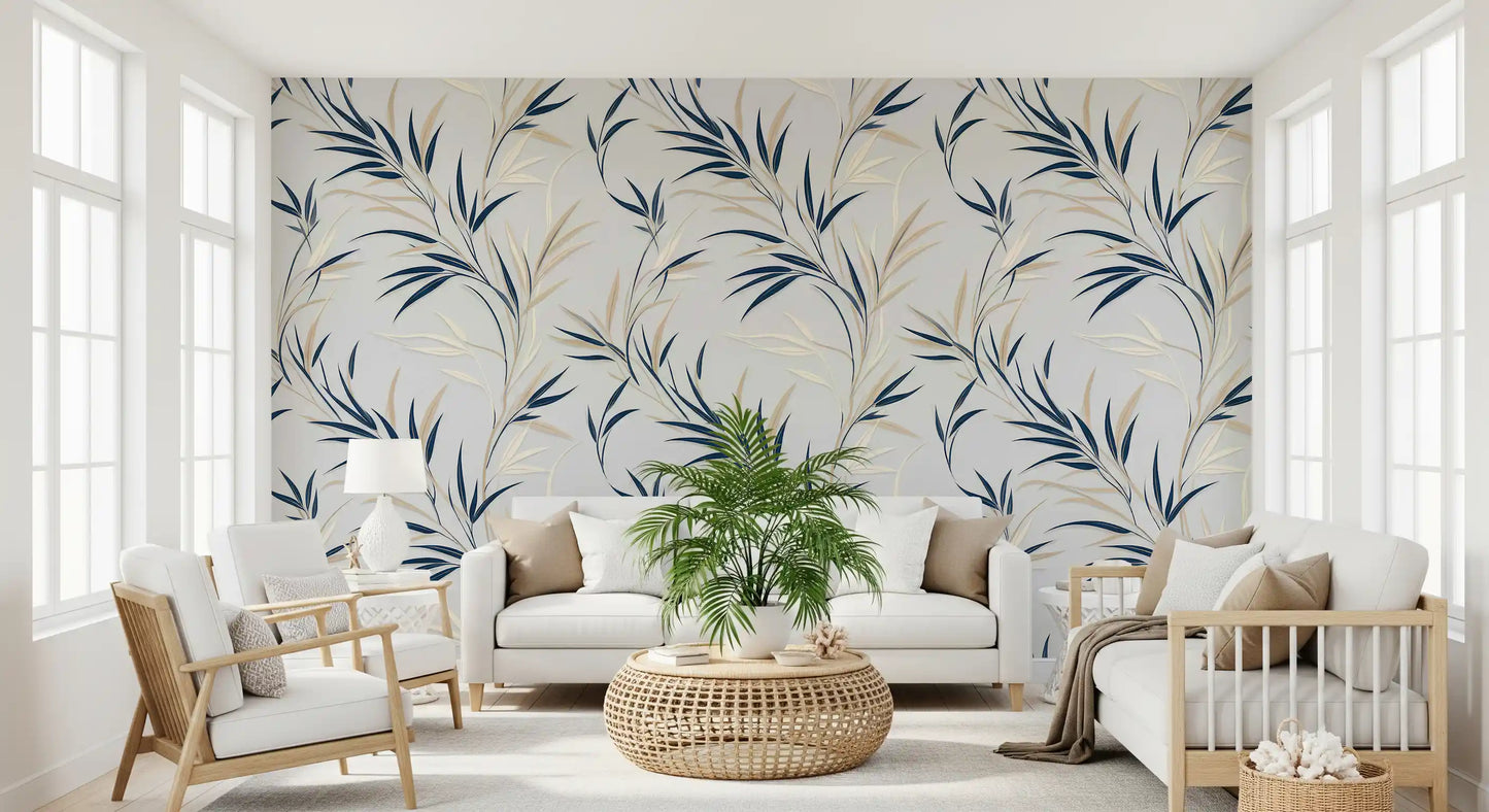 Serene Leaf Sway Wall Mural