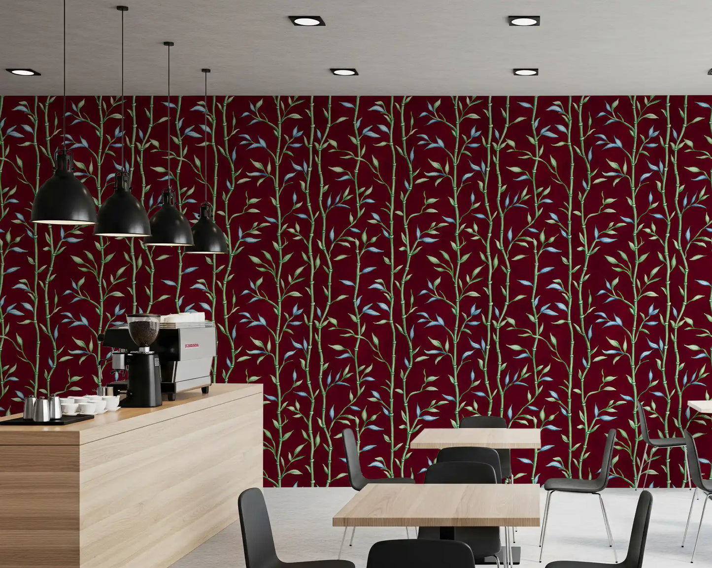 Bamboo Breeze Crimson Wallpaper⁠