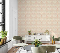 Seaside Serenity Pattern Wallpaper hallway with dining area interior