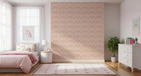 Coastal shell wallpaper creating a girl bedroom interior environment