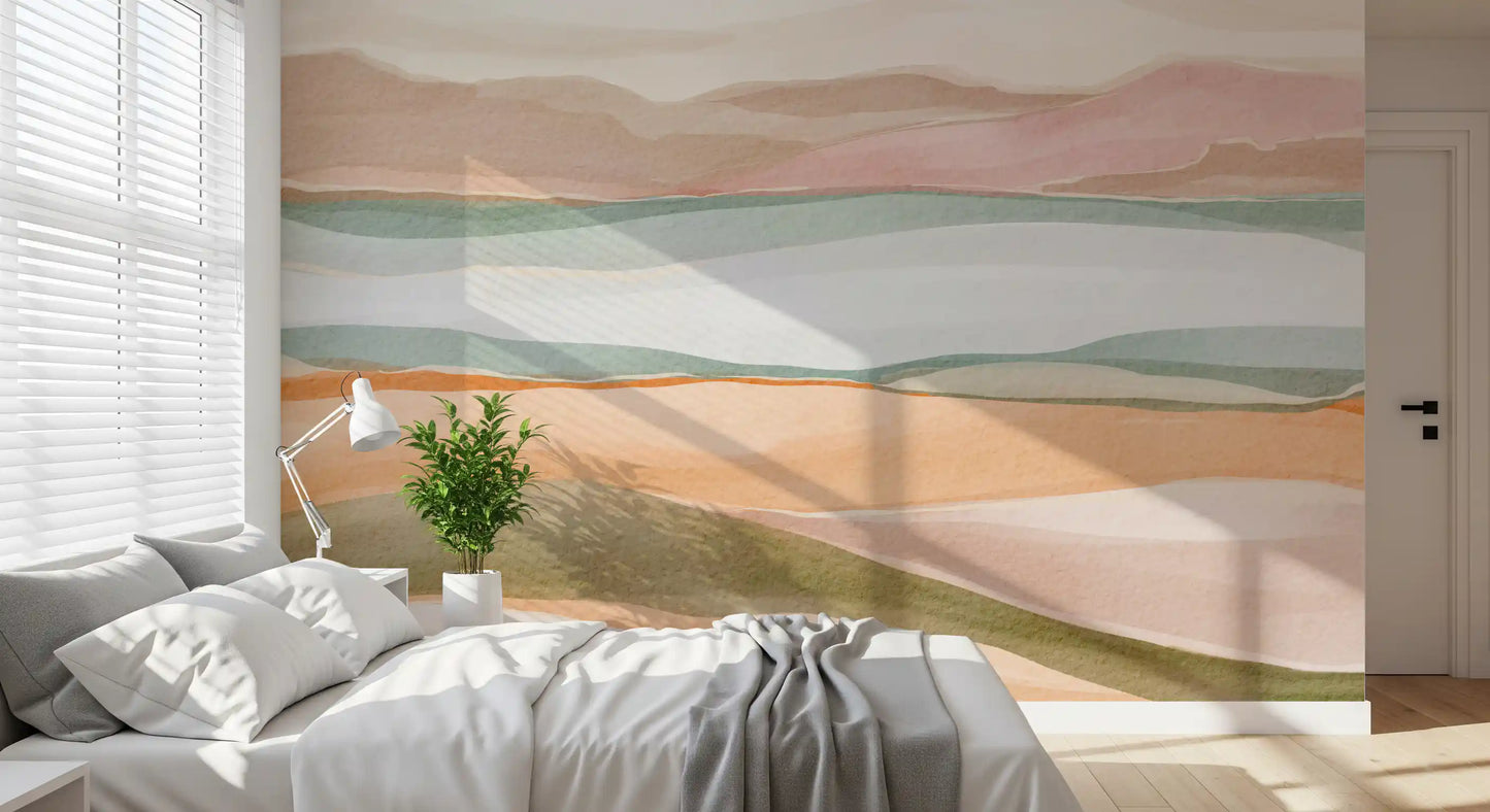 Earthen Wavescape Wall Mural