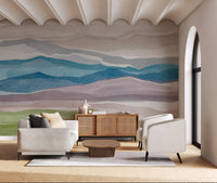Entryway styled with Serene Layered Horizons Wall Mural layers