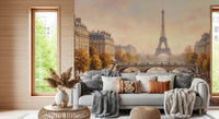 Parisian glow wall mural arranged in a welcoming entryway