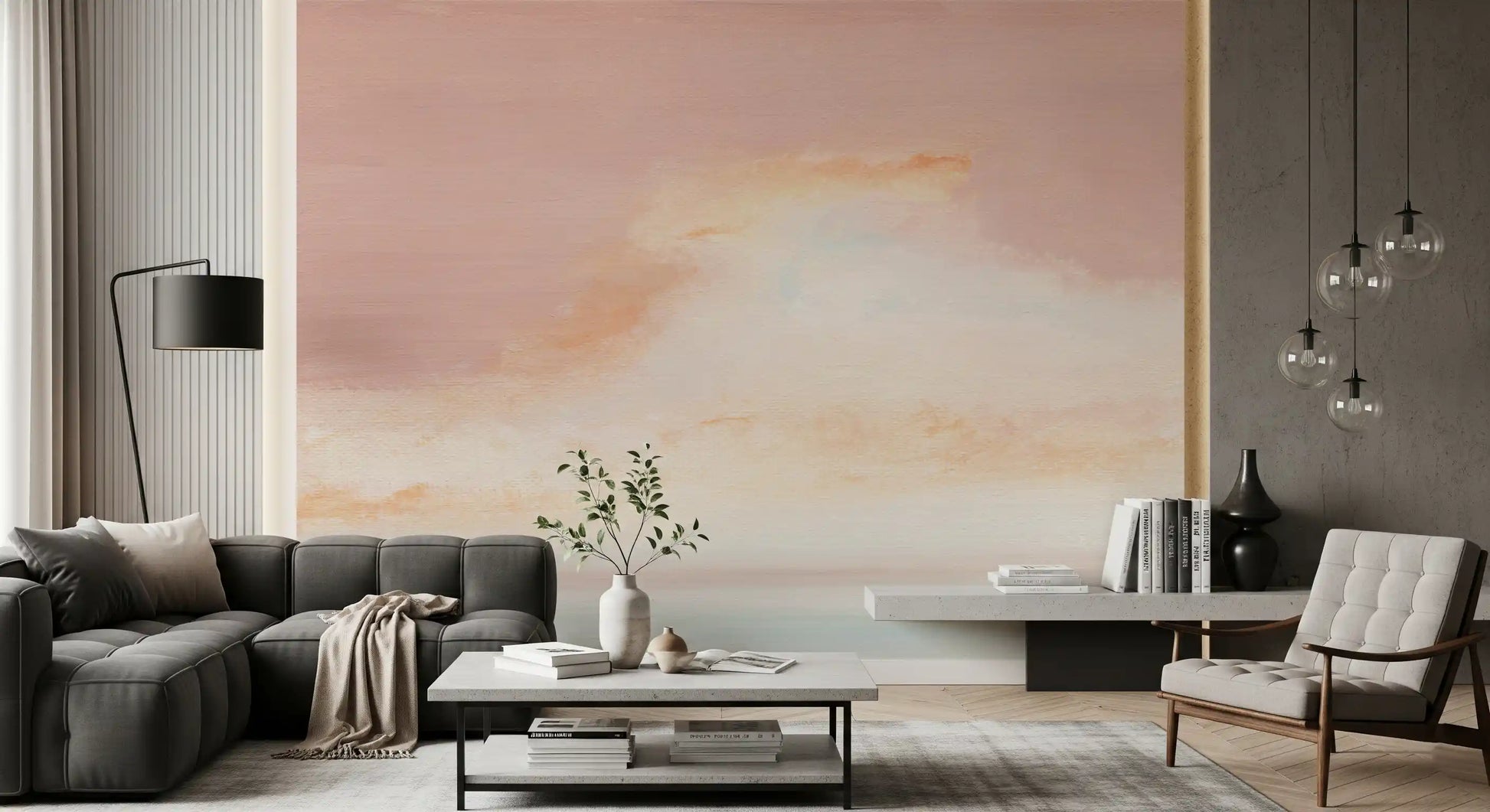 Dreamy horizon blend in a modern home office space