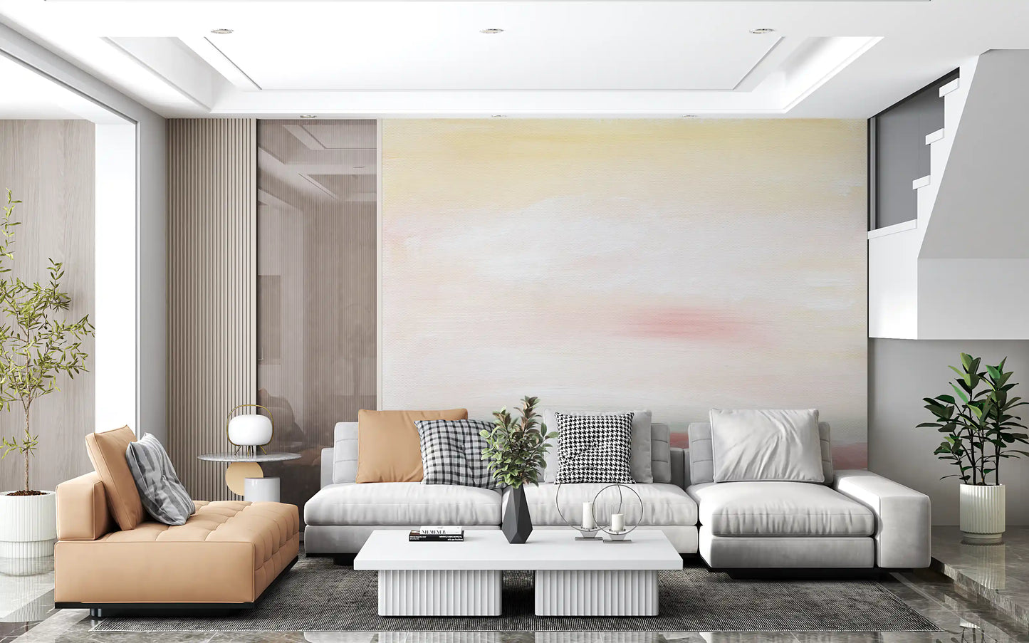 Soft Blush Landscape Wall Mural