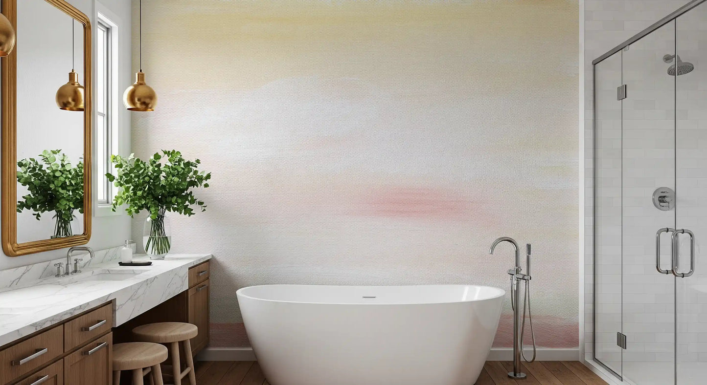 Soft Blush Landscape Wall Mural