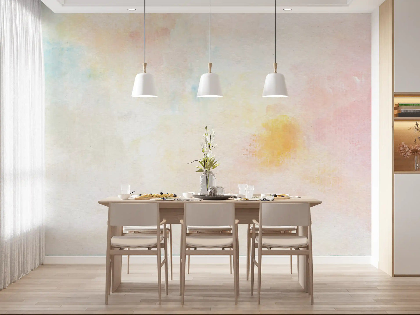 Gentle Pastel Wash Wall Mural