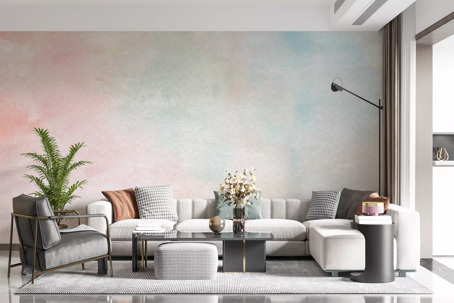 Ethereal Watercolor Wash Wall Mural