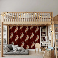Heron & Butterflies wall mural placed in a calm and polished bedroom