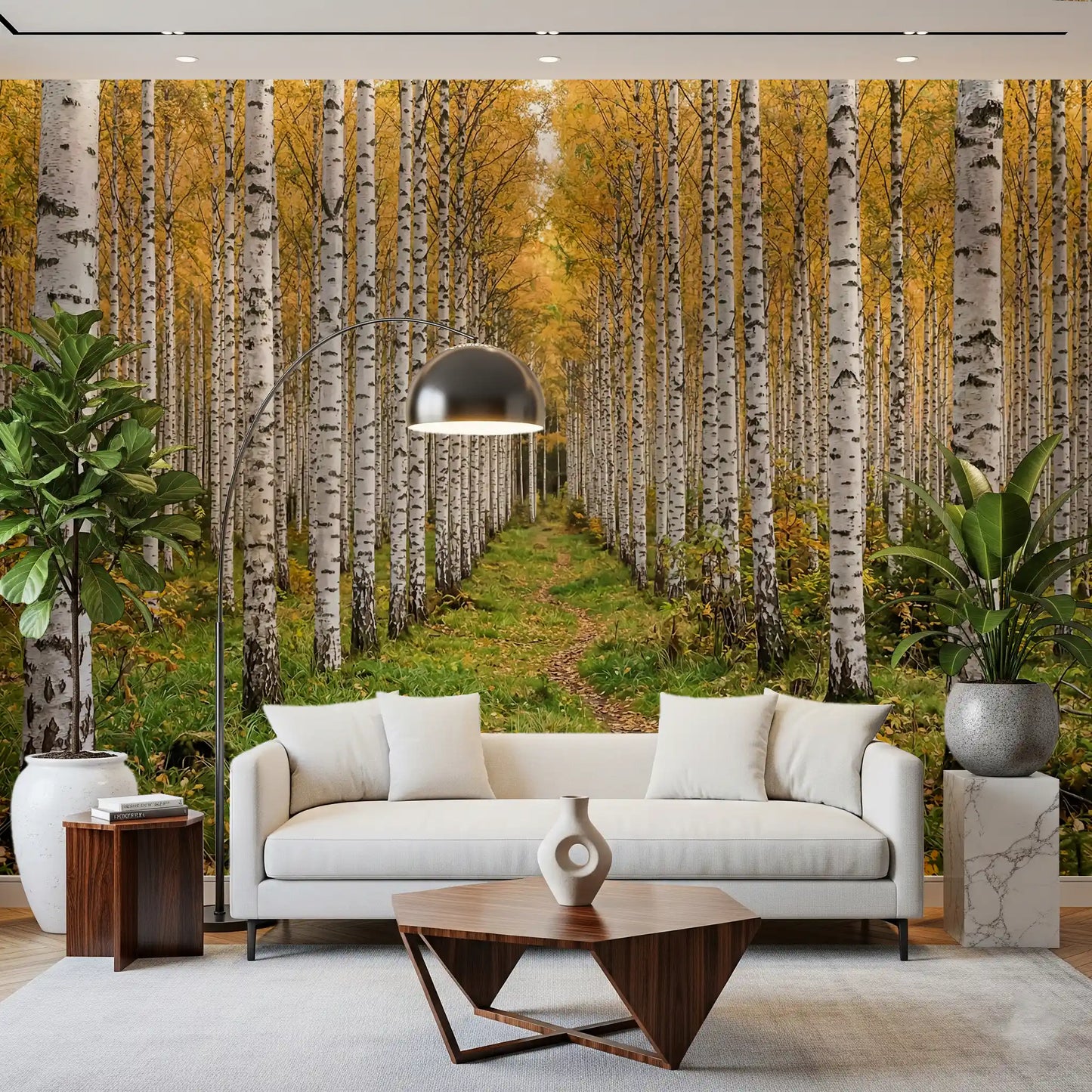Autumnal Birch Haven Wall Mural