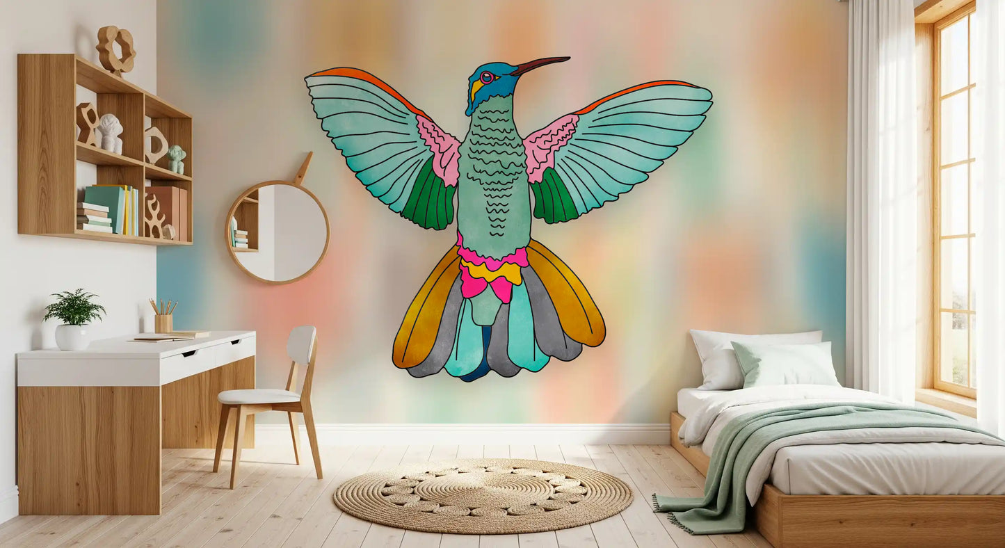 Rainbow hummingbird Wall Mural