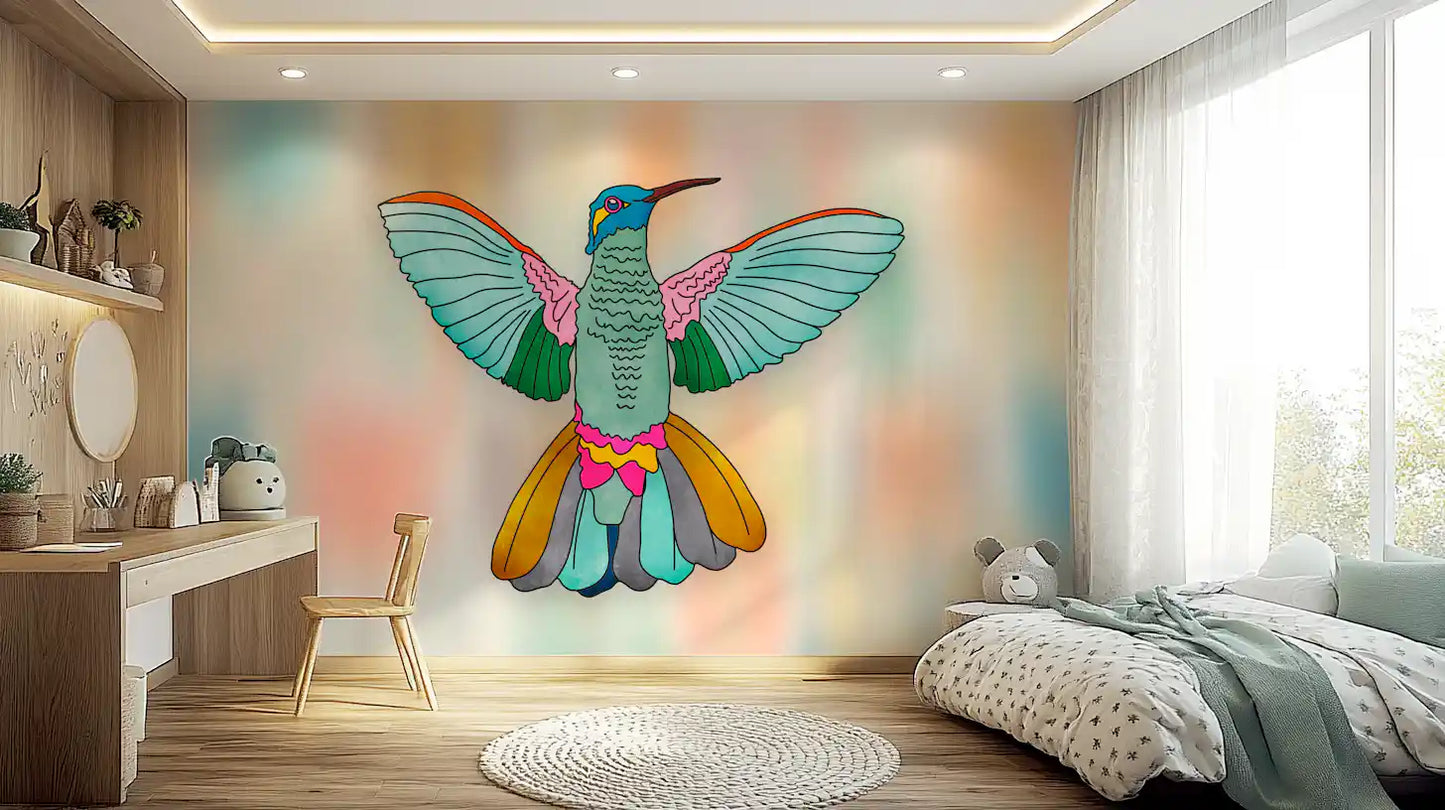 Rainbow hummingbird Wall Mural
