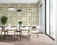 Harvest Decor wallpaper in a modern dining room