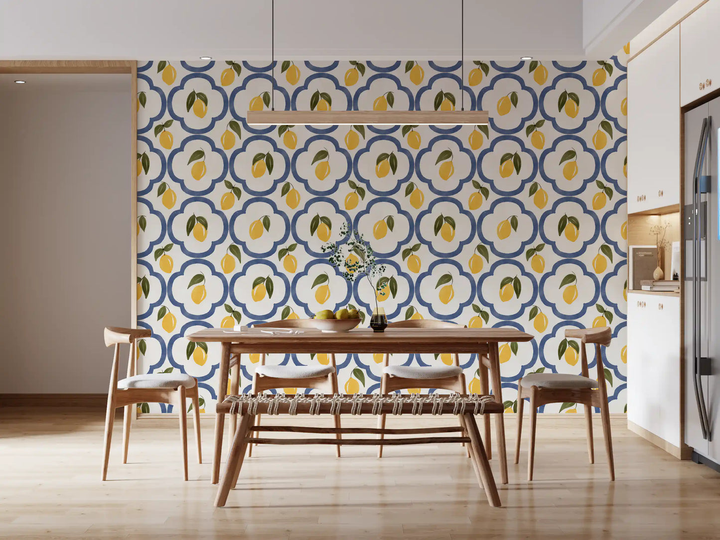 Mediterranean fruit wallpaper  Dining with vibrant detail